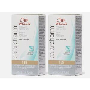 Wella Color Charm T15 Pale Beige Blonde Liquid Toner 1.4 oz (pack of 2)
